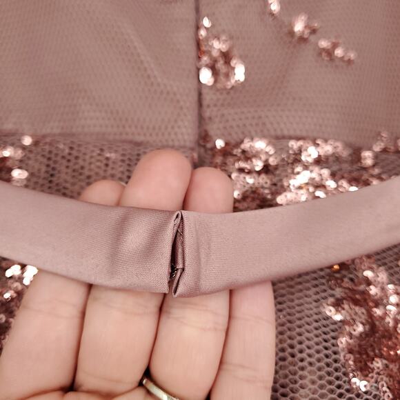 Alyce Paris Strapless Sequined Dress in Rosewood Size 10 - Picture 9 of 14